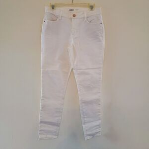 OLD NAVY WHITE SUPER SKINNY ANKLE JEANS 8